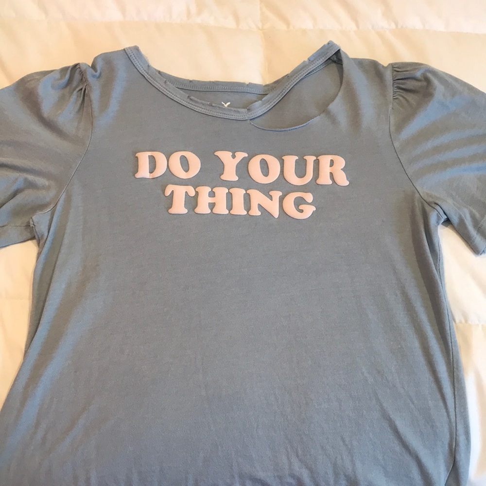 Cute cropped t shirt  baby blue and pink